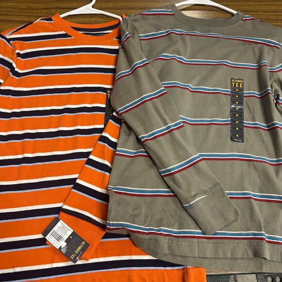 Set of 2 CHEROKEE Ultimate Tee Striped Long Sleeve Boys Medium NWT - Picture 1 of 12